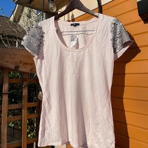 GAP sequin cap sleeve t shirt